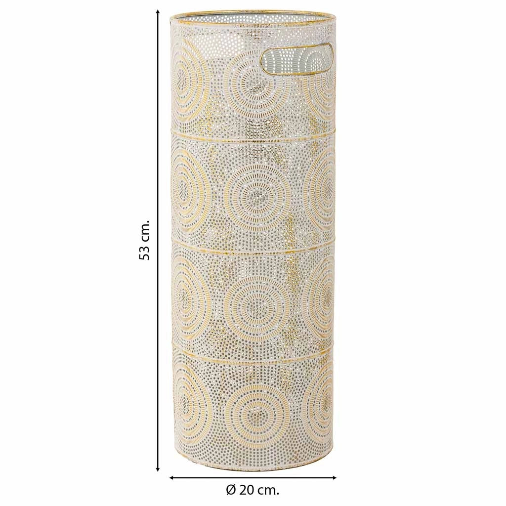 Portaombrelli tondo in metallo dorato 20x20x53h