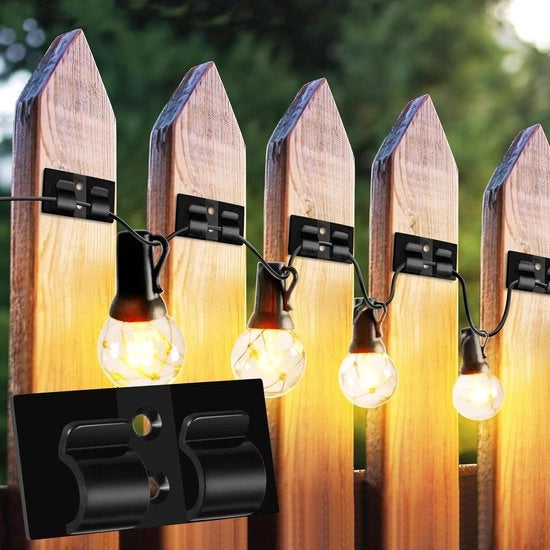 Haken per esterno - 15 pezzi di clip per luci nere con adesivi - impermeabili - autoadesivi - decorazioni di Natale e Halloween - decorazioni per feste
