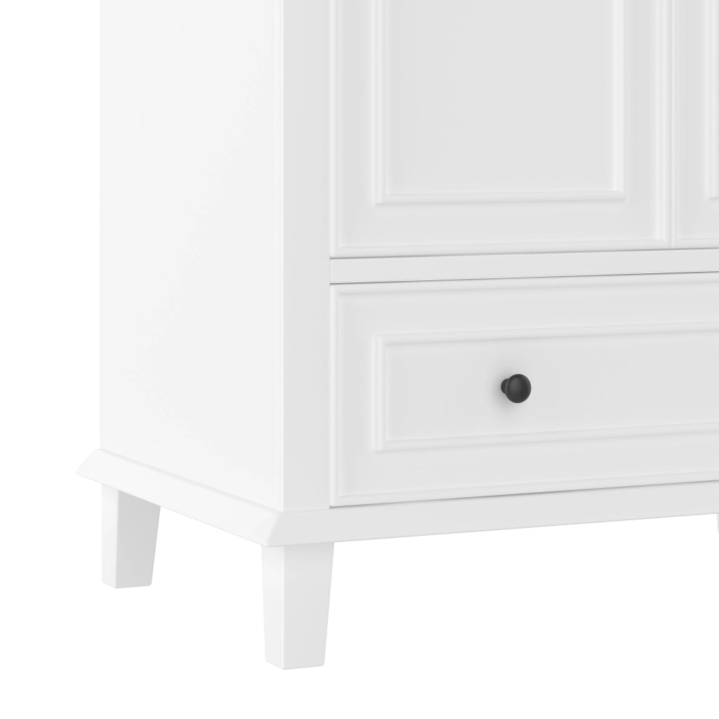 Mobile bagno sospeso con lavabo in ceramica integrato, bianco, 76 x 46 x 87 cm