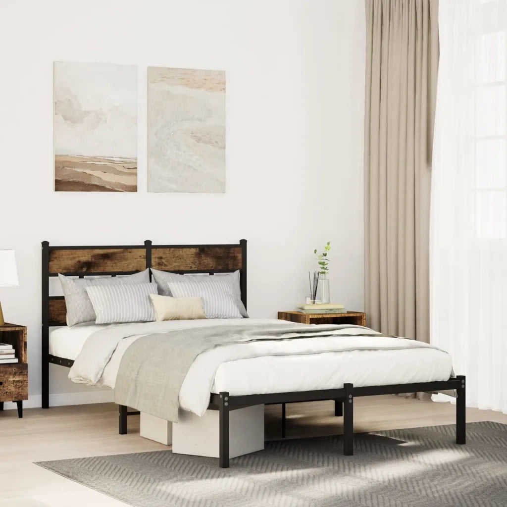 Giroletto senza Materasso in Metallo-Struttura Letto Rovere Fumo 120x190 cm