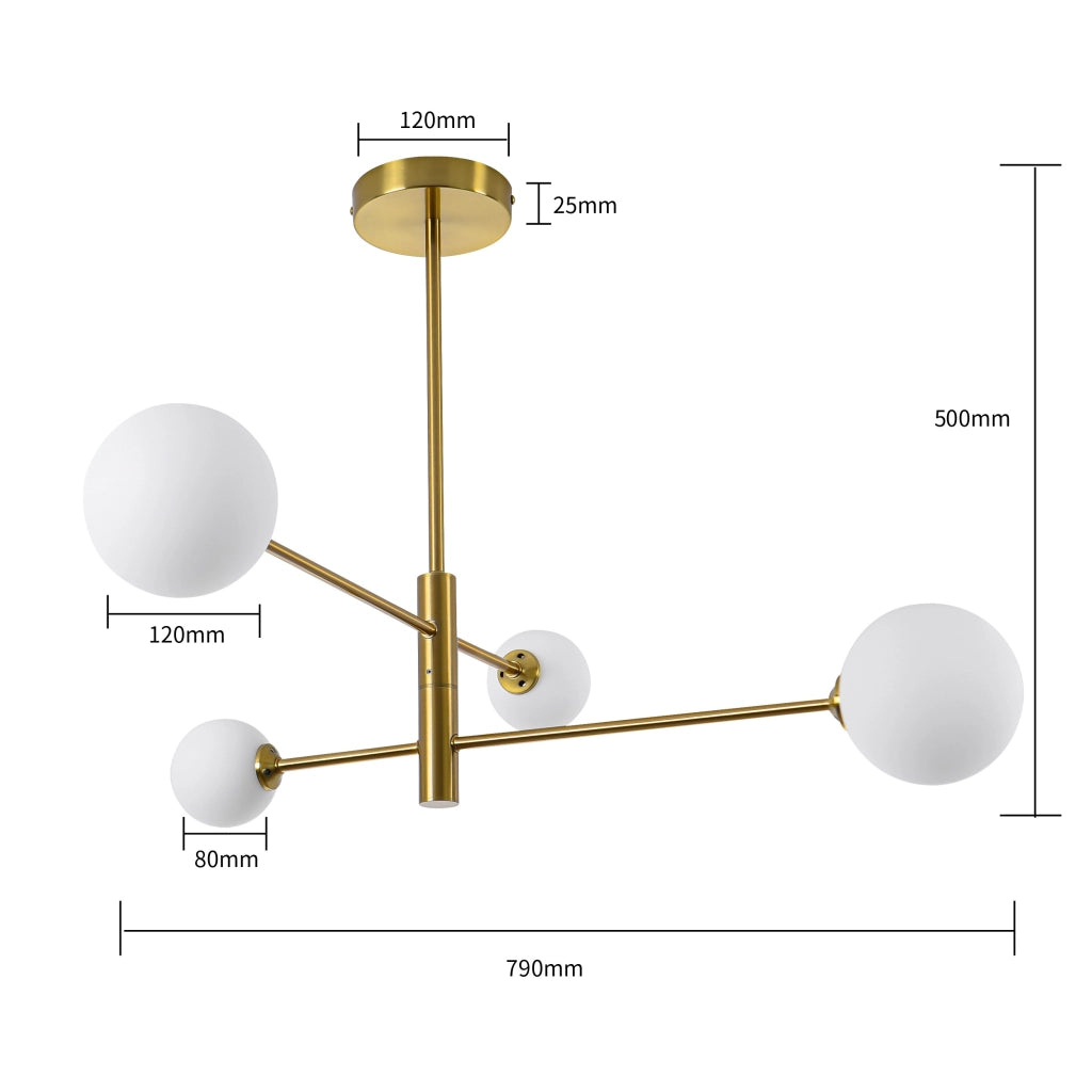 Lampadario Dorado Light Prestige oro/bianco 4xG9 Ø79