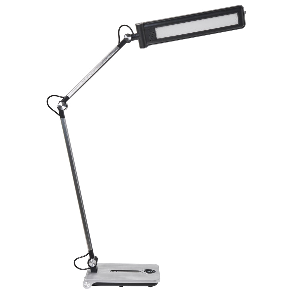 Lampada da tavolo LED per ufficio domestico con braccio regolabile e orientabile dimmer a 5 livelli e timer argento