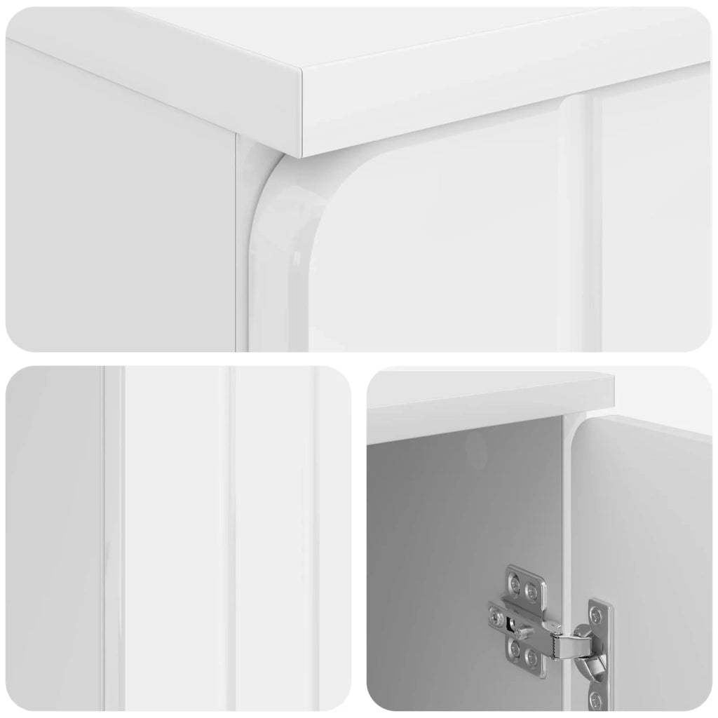 Scrivania Bianco Lucido 142,5 x 50 x 75 cm Legno ingegnerizzato