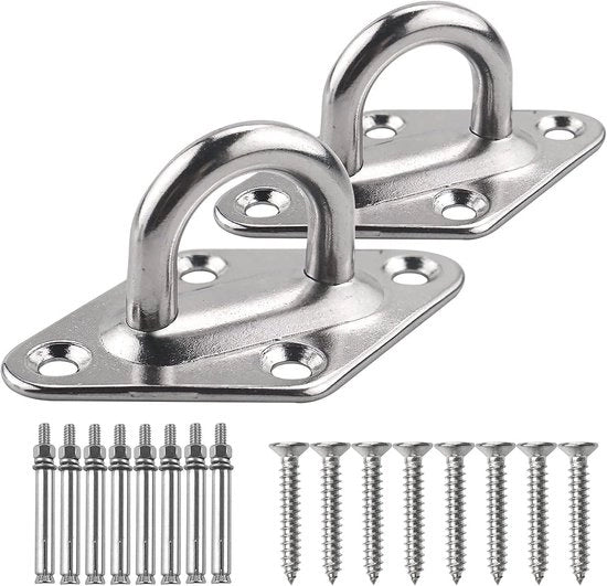 Impianto di sostegno per lettini - Lettino di 304 acciaio inossidabile - Forche di sostegno robuste - Set di montaggio (con viti) - Adatto per schienali di lettino e montaggio a parete