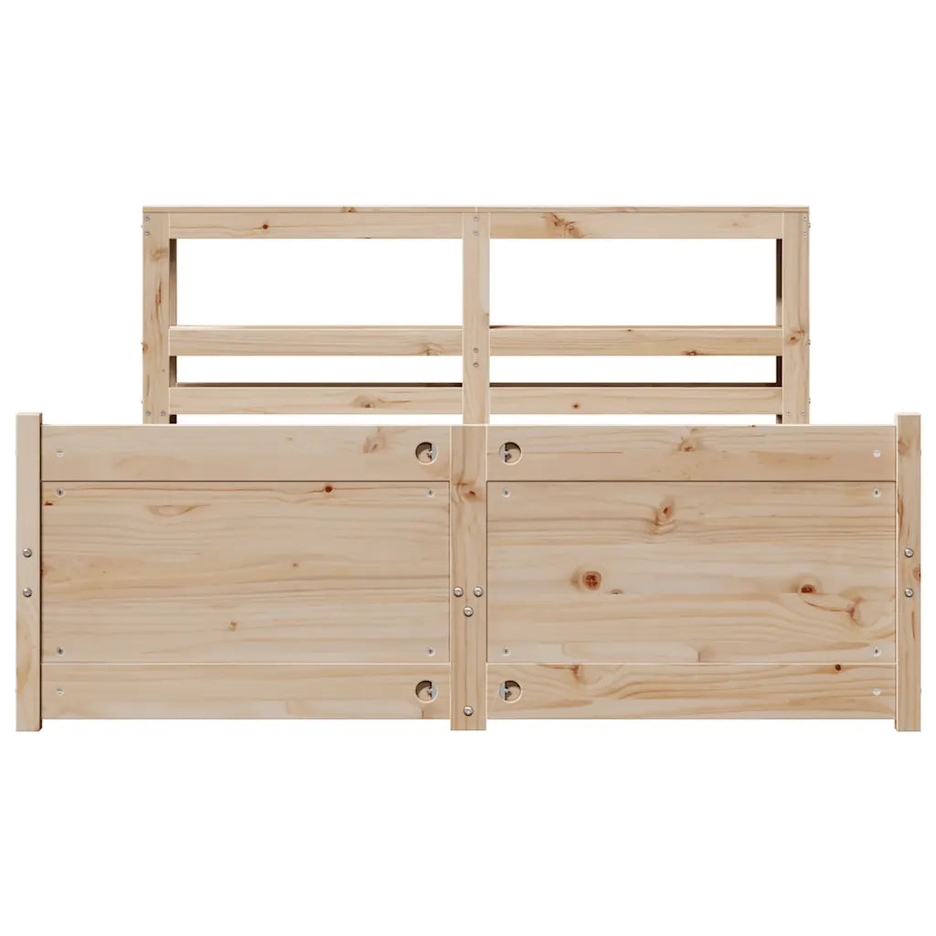 Giroletto con Testiera 150x200 cm in Legno Massello di Pino