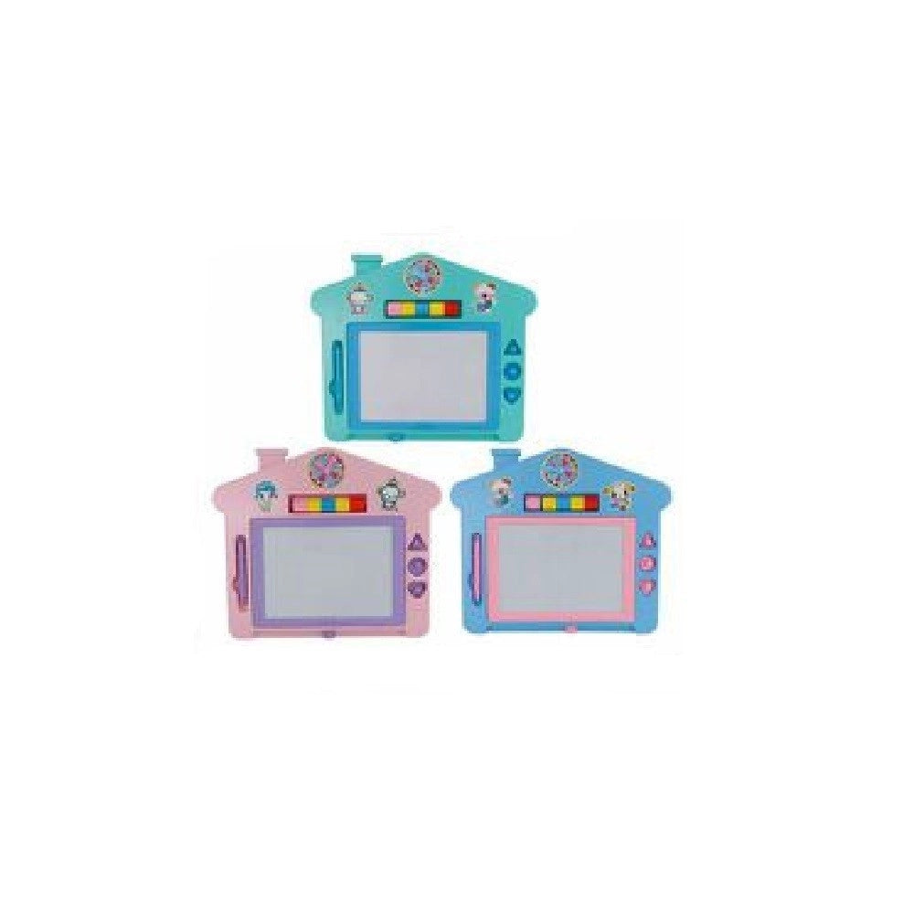 Trade Shop - Lavagna Magica Casetta Con Pennarello Formine Cancellabile Bambini Bimbi 07678 -