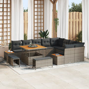Set di divani da giardino 12 pezzi con cuscini grigio rattan polio acacia