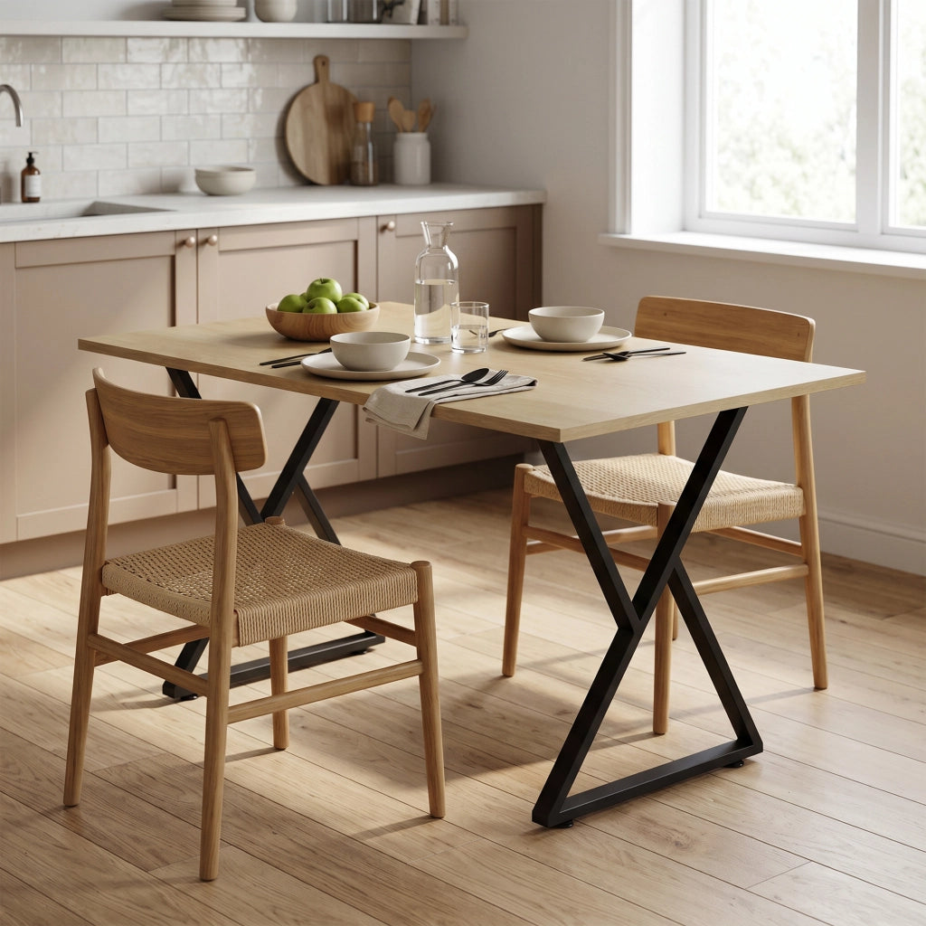 Gambe da Tavolo in Acciaio ¨C Zephmum ¨C Nero 60x72 cm