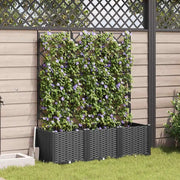 Vaso da giardino 3 pcs Nero 120 x 40 x 143 cm Plastica 42002840