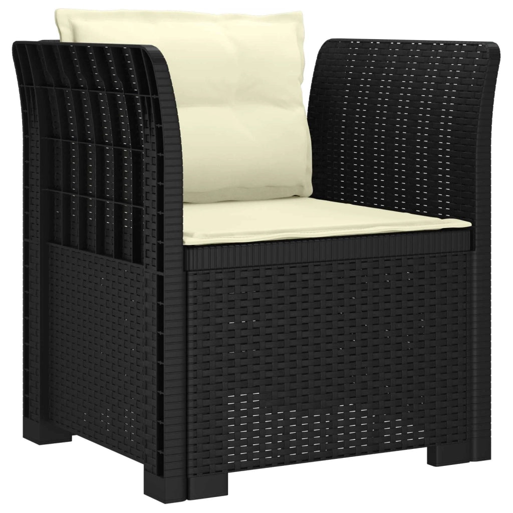 Sedia da giardino-Poltrona a 1 Posto con Cuscini Aspetto Rattan PP Antracite 807624