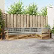Set di divani da esterno 5 pz Bianco e Grigio Chiaro Poliestere 3390466