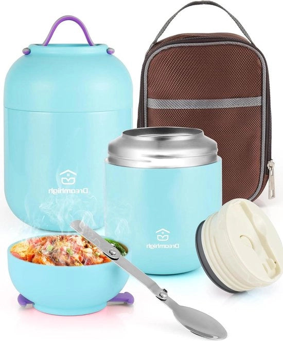 Contenitore termoisolante 700 ml con contenitore per pranzo - Contenitore con cucchiaio - Termo per cibo caldo BPA-free per scuola ufficio campeggio