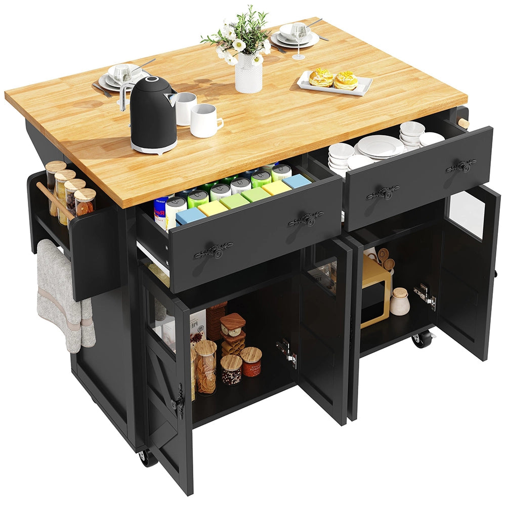 Isola cucina premium - Xylo - nero freni scomparti regolabili