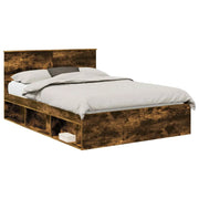 Letto matrimoniale | Letto per adulti | Struttura del letto Rovere fum¨¦ 140 x 200 cm Pino massello
