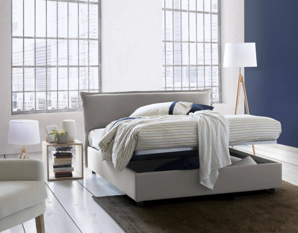 Letto Matrimoniale Apaia, Letto Matrimoniale Sfoderabile Made in Italy, Grigio