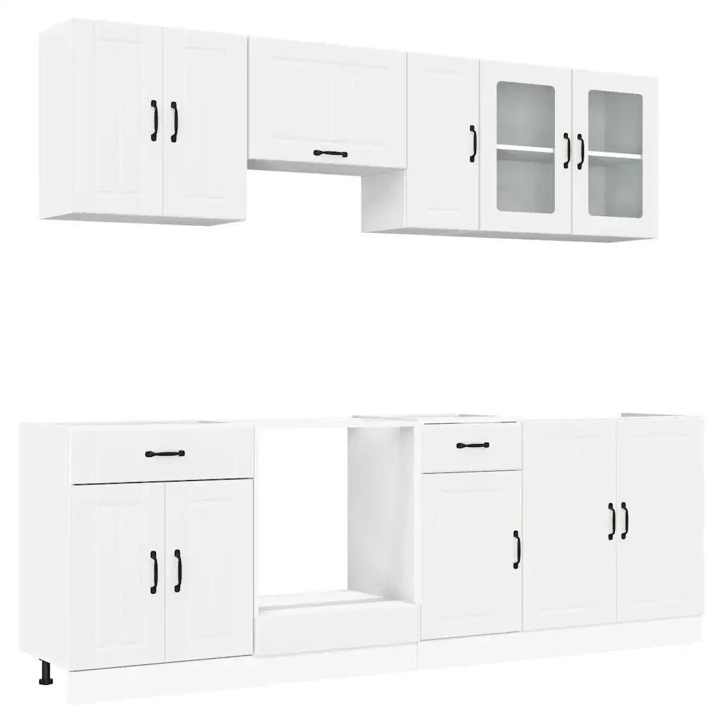 Set Mobili da Cucina 8 pz Kalmar Bianco Legno Multistrato 3314831