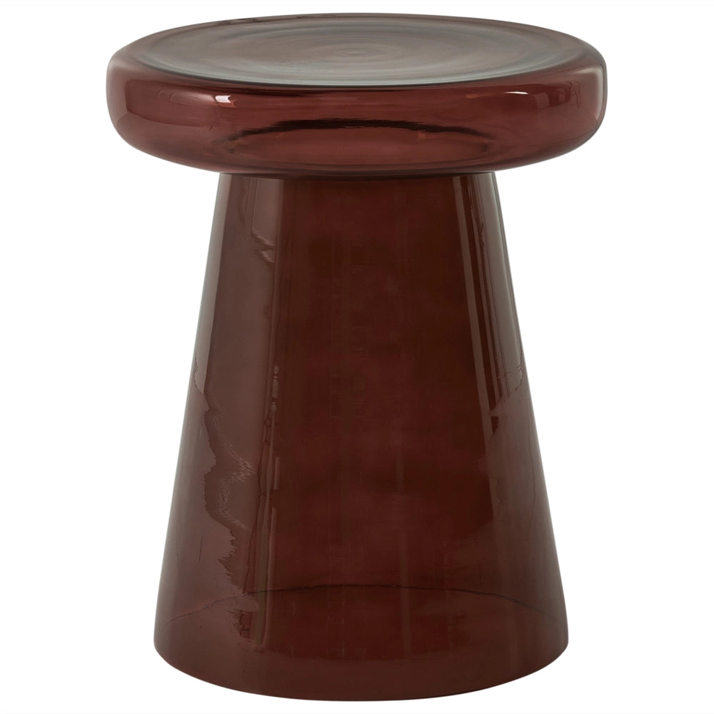 Tavolino da salotto in vetro marrone scuro ø 39 cm tavolino decorativo vetro trasparente colorato design in stile retrò