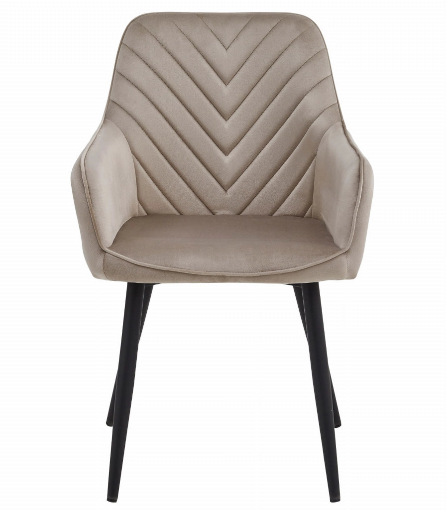 Sedia VALORA WAAV - Elegante velluto beige scuro per soggiorno, cucina, sala da pranzo