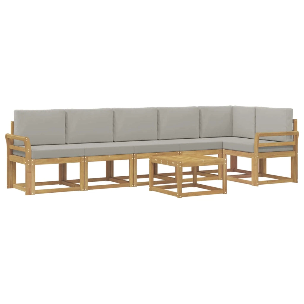 Set di divani da esterno 7 pcs Bianco e Grigio Chiaro 3387735