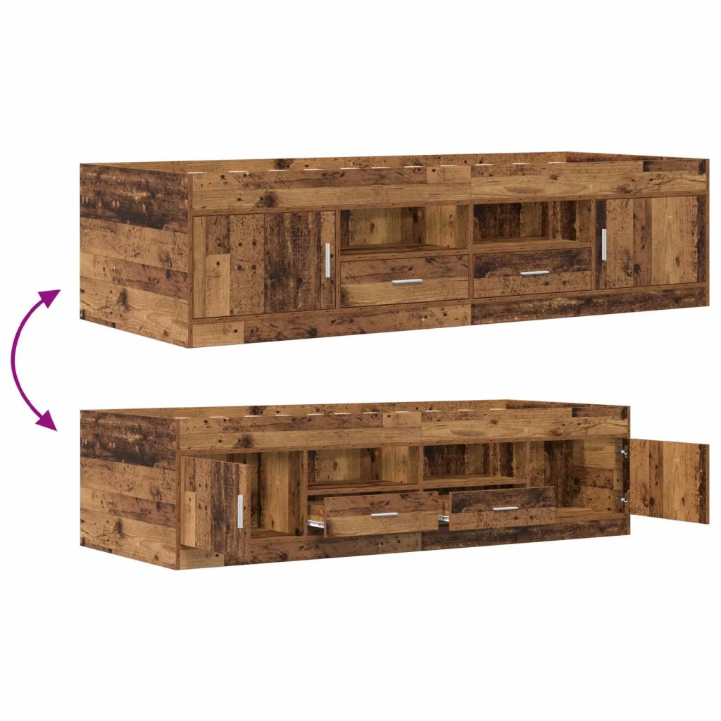 Telaio del letto con storage con porta Legno antico 80 x 200 cm 3429496