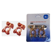 Trade Shop - Set 2 Pz Terminale Terminali Batteria Per Auto Morsetti Clip 3.5 X 5.3cm Xc-1071 -