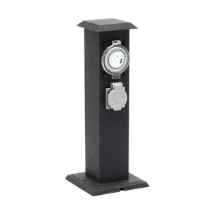 Colonna multipresa da giardino con 2 prese in metallo timer Palo presa multipla esterno