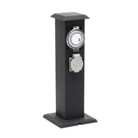 Colonna multipresa da giardino con 2 prese in metallo timer Palo presa multipla esterno