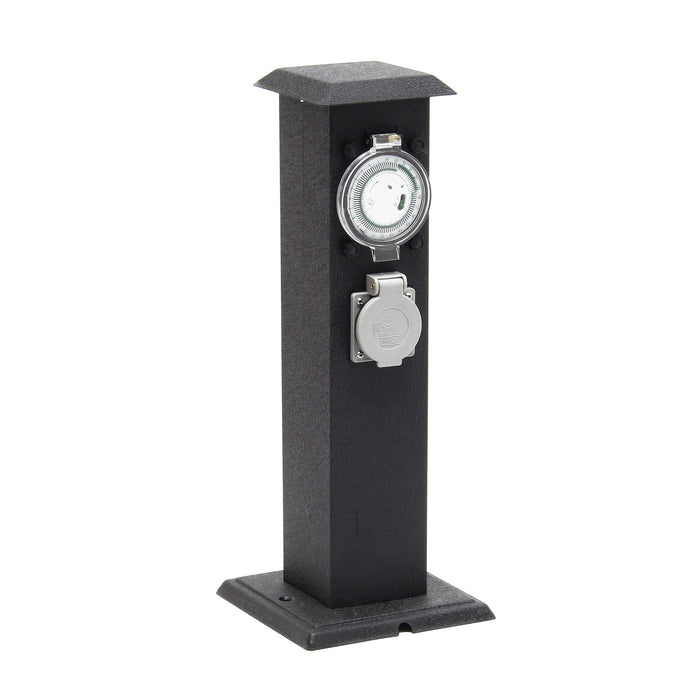 Colonna multipresa da giardino con 2 prese in metallo timer Palo presa multipla esterno