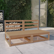 Divano da Giardino 2 Posti Marrone Ambra Legno Massello di Pino 3075232