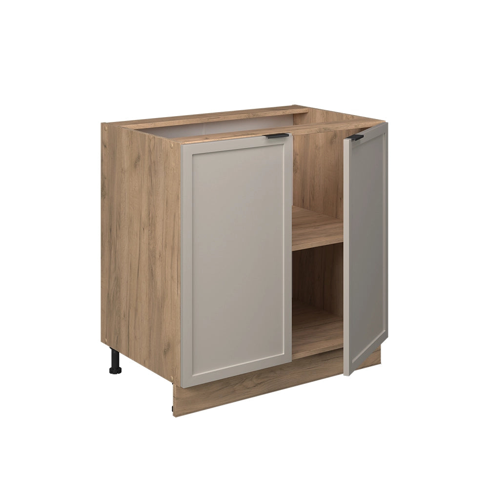 Mobiletto base cucina Fame-Line GrigioBeige/Rovere dorato 80 cm con ripiano, PL Rovere Vicco