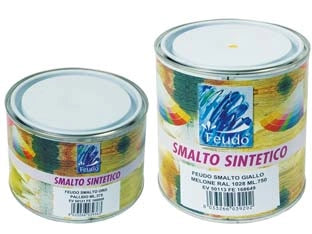 SMALTO SINTETICO LUCIDO (LACK 82)- - ml.750 rosso fuoco RAL 3000 - 6 pezzi FEUDO