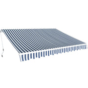 Tenda da Sole Pieghevole Manuale 350 cm Blu/Bianca 275564