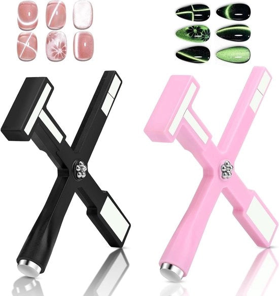 Set di magneti per unghie 5 in 1 - Cat Eye effetto - stilo, piatto, bacchetta - con guaina in silicone - per 9D striscia, gel a base magnetica per unghie Galaxy