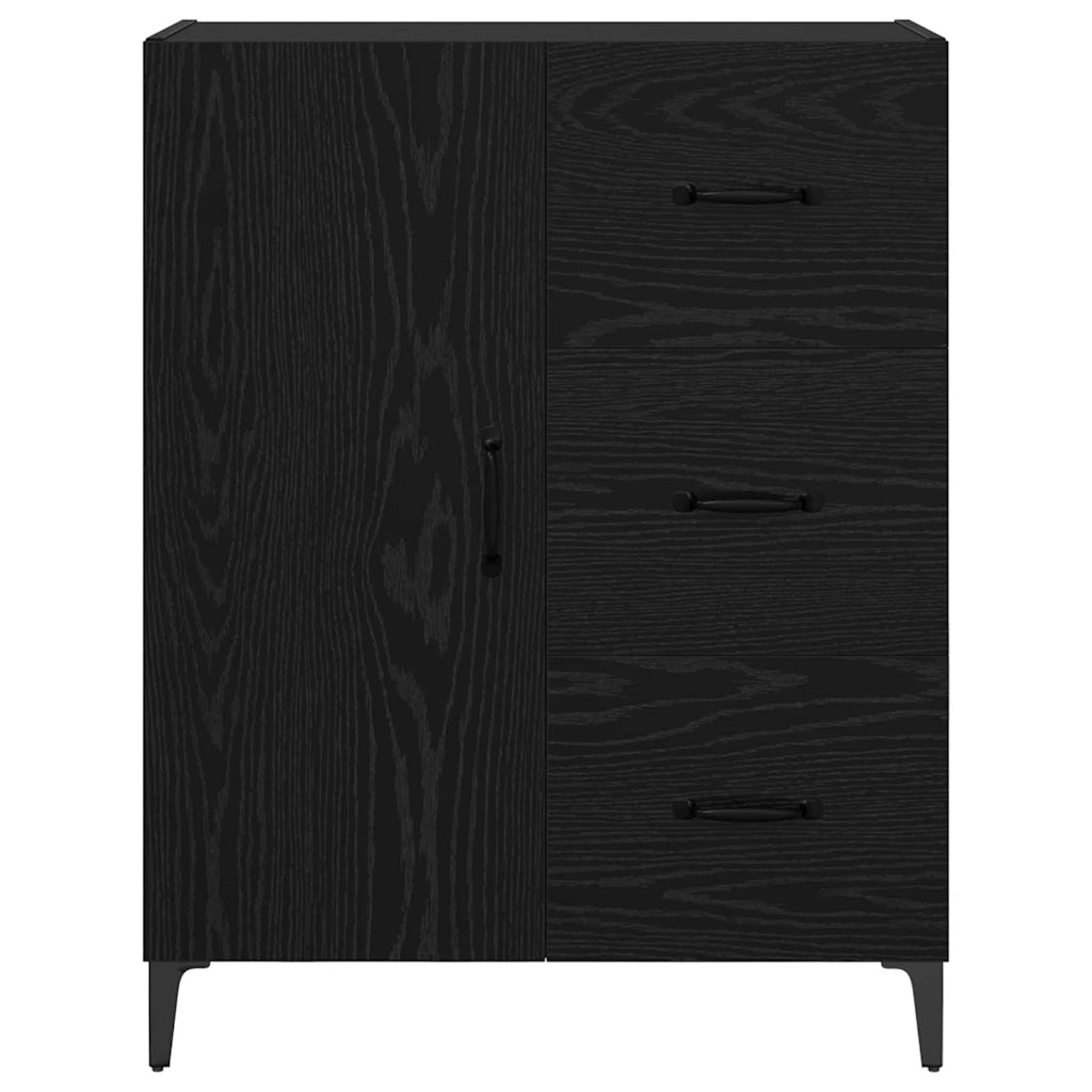 Credenza-Buffet-Armadio da cucina Rovere Nero 69,5 x 34 x 90 cm Legno multistrato 938356
