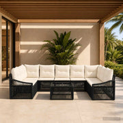 Set Divano da Giardino 10 pz Nero polyrattan 3436111