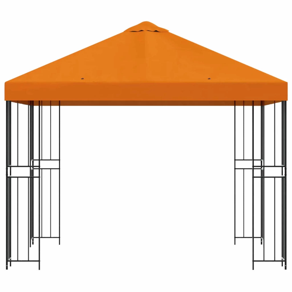 Gazebo 3 x 3 m Arancione Poliestere e Acciaio 190 gsm