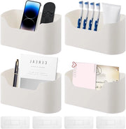 Set di organizzatori da appendere - 23,5 x 6,5 x 10,5 cm - Orecchietta per telecomando in crema con chiodo da appendere - Orecchietta per riviste - Organizzatore per la casa e l'ufficio.