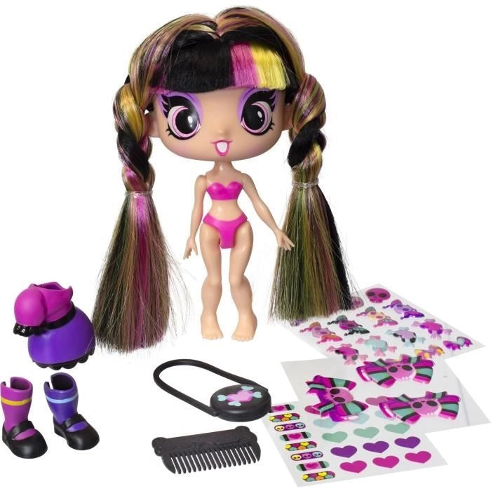 Bambola - LANSAY - 55103 - Decora Girlz - Mini bambole alla moda da personalizzare - Luna