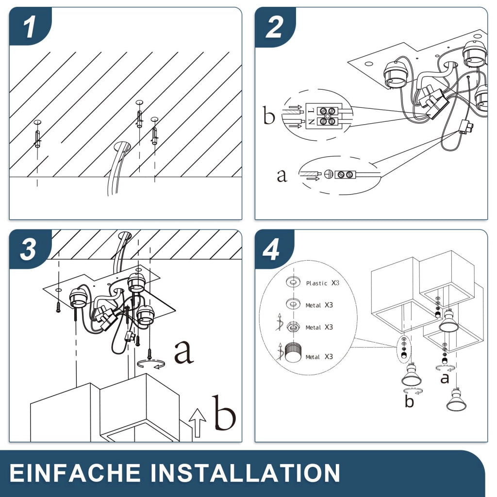 ZMH Lampada da soffitto plafoniera LED moderna gesso bianco faretto GU10 per soggiorno