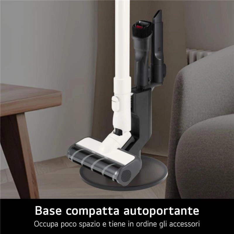 LG ASPIRALPOLVERE SENZA FILI CORDZERO DA 150W LANCIA INTEGRATA, BASE AUTOPORTANTE + 2 ACCESSORI PER PULIZIA INCLUSI