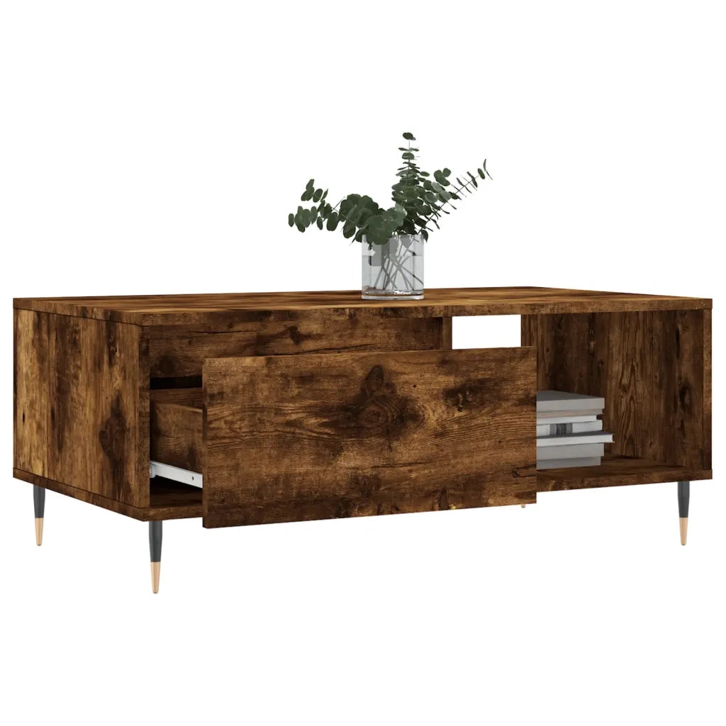 Tavolino da Salotto Rovere Fumo 90x50x36,5 cm Legno Multistrato 830561