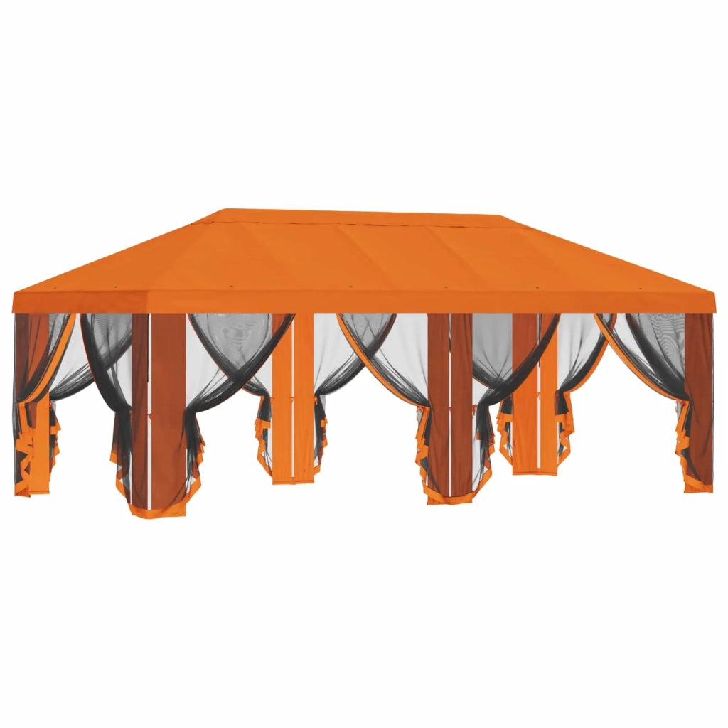 Copertura Gazebo con Pareti Laterali Arancione 600,5 x 300,5 cm 900443
