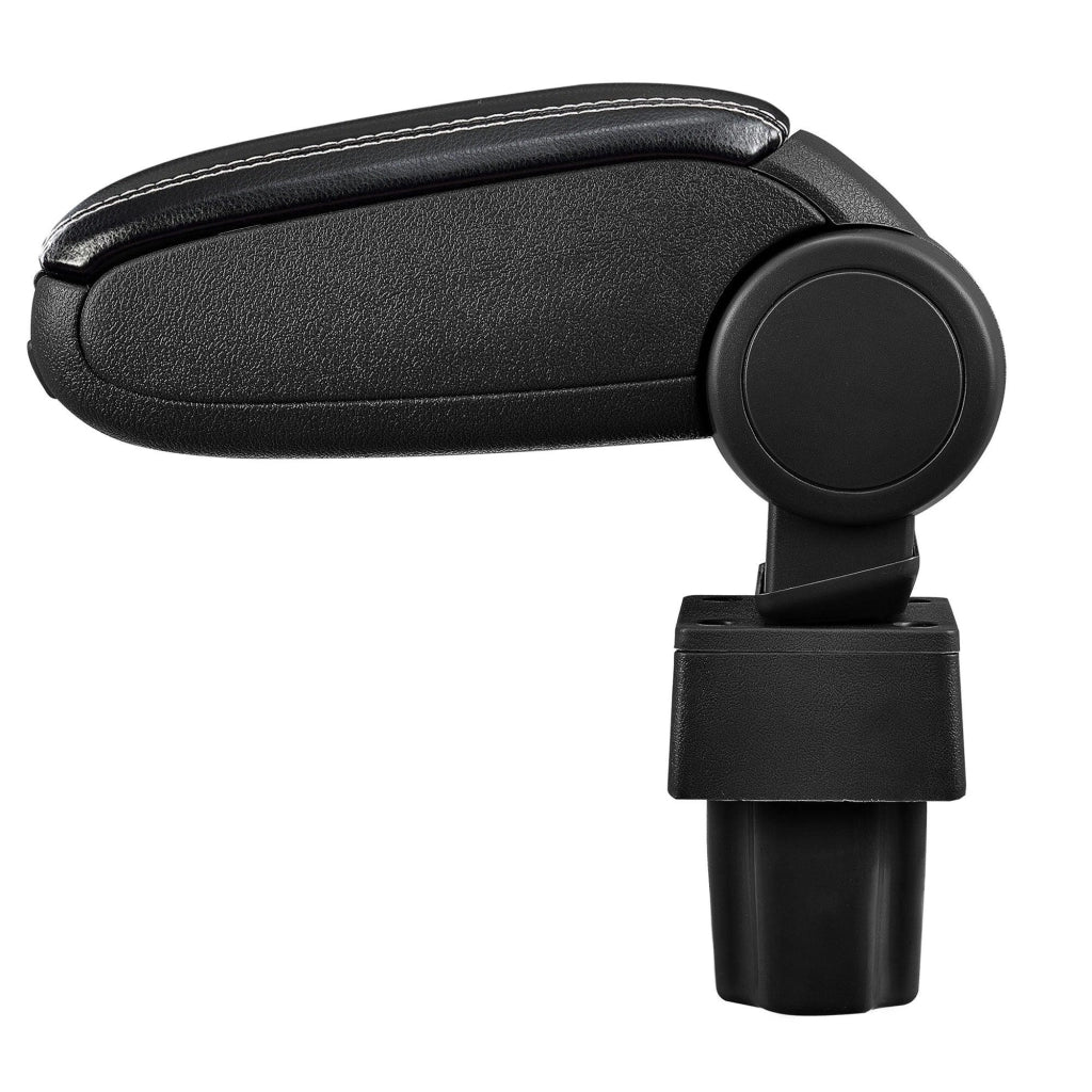 Bracciolo centrale per Opel Astra G con scomparto imbottito in similpelle nera con cuciture bianche 03_0000551