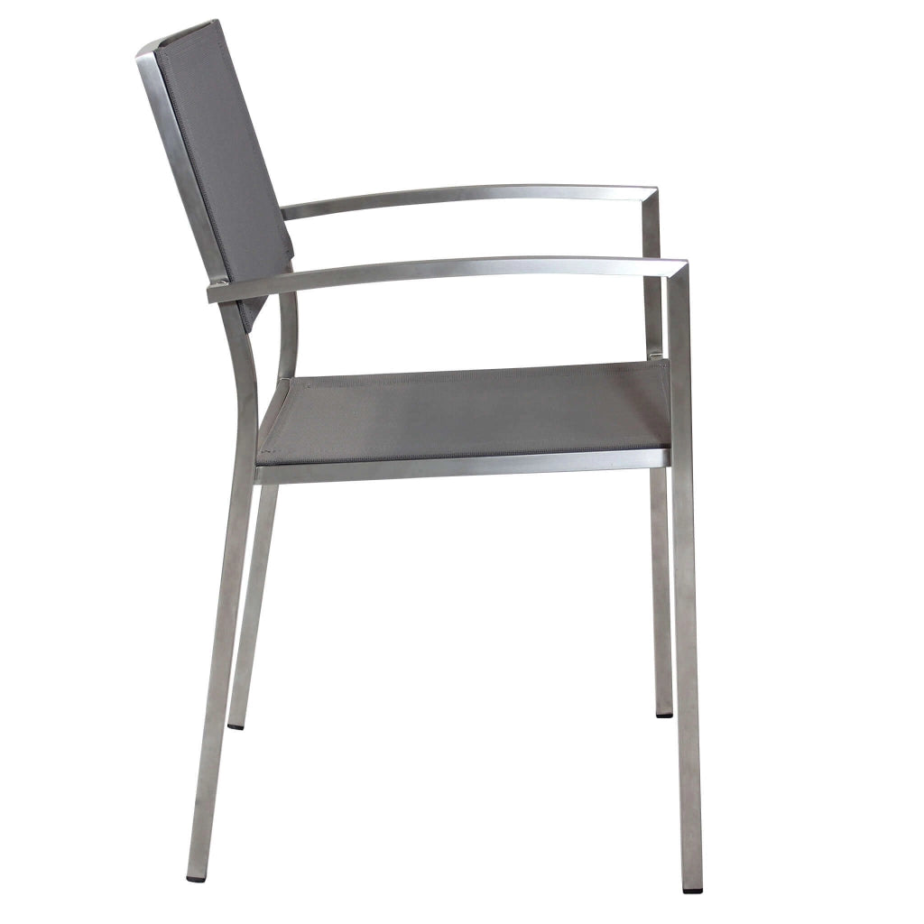 SEDIA FLORIDA IN ACCIAIO INOX E TEXTILENE IN COLORE GRIGIO