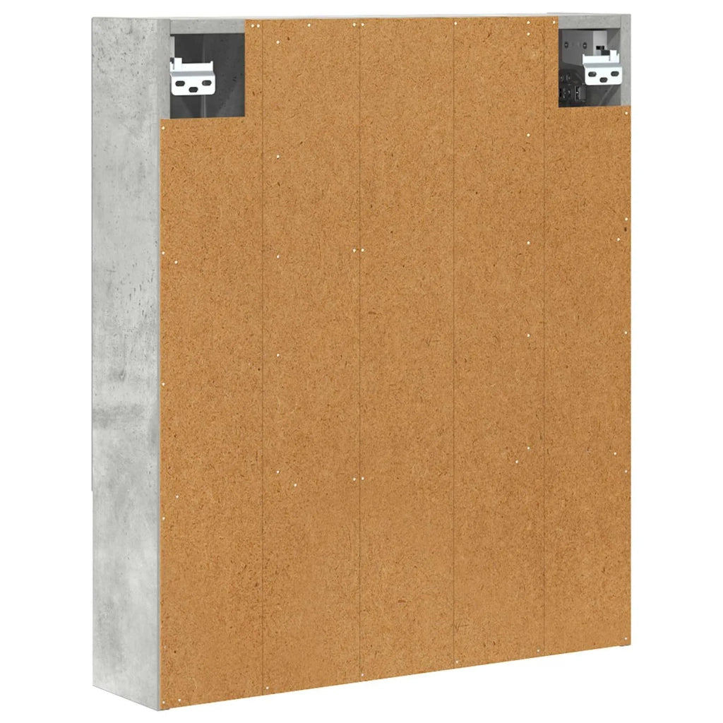 Mobiletto per specchio da bagno con lo scaffale Grigio cemento 889186
