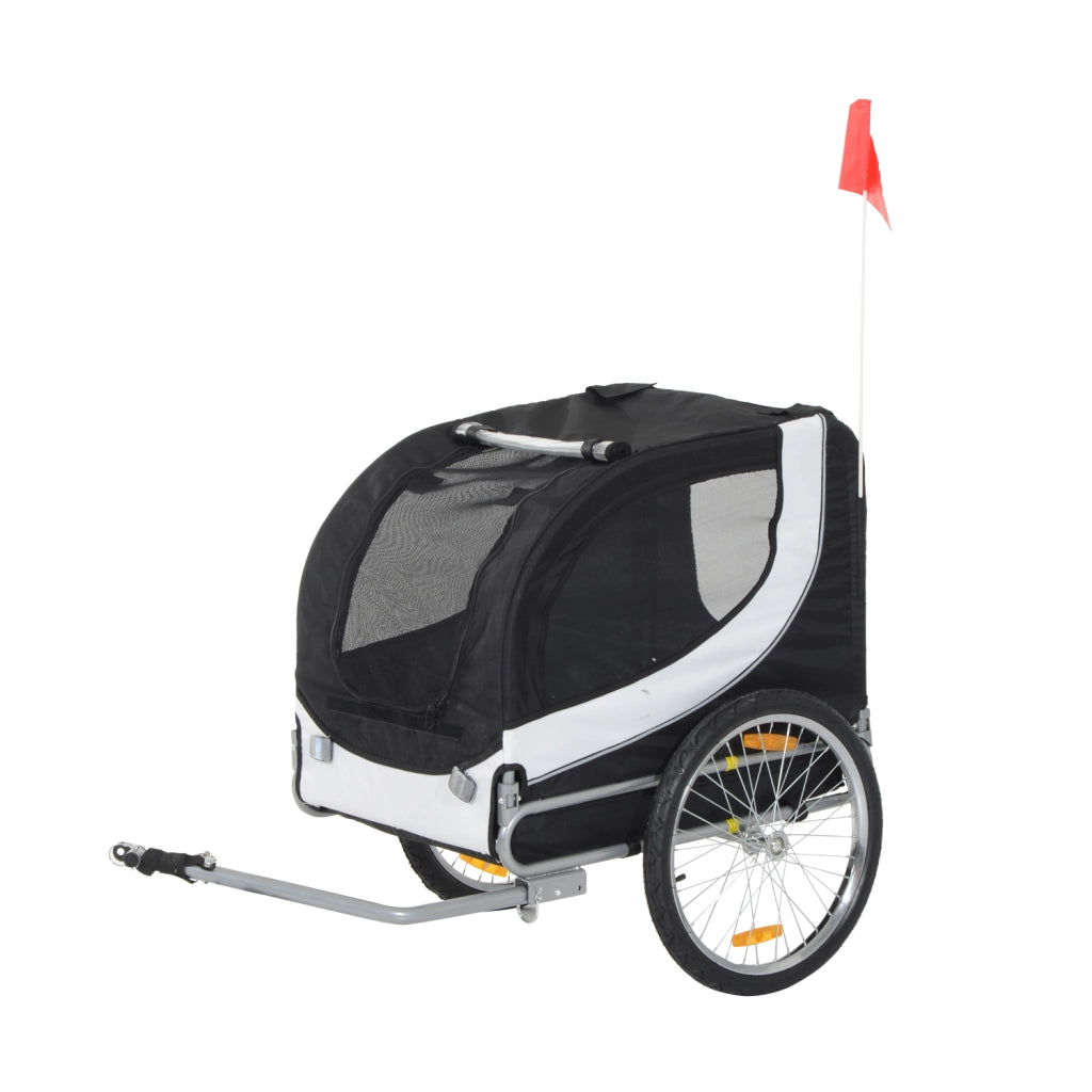 Carrello Trasporto Bicicletta per Cani ¨C Zephmum ¨C Bianco e Nero