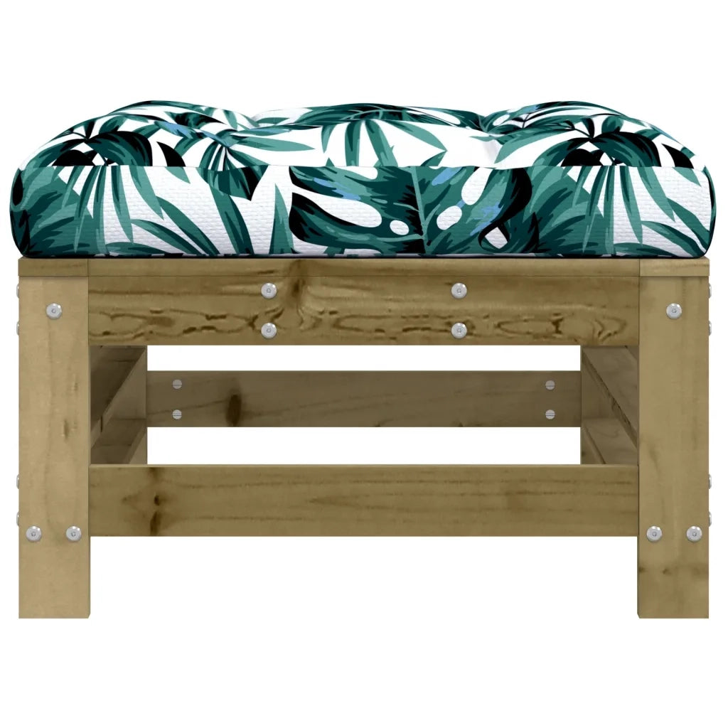 Sedia da giardino-Poggiapiedi Giardino con Cuscini 2pz Legno Impregnato di Pino 545346