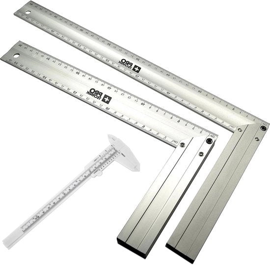 Set di angolazione per carpenteri - 300 mm 400 mm - angolo di urto - 30 cm 40 cm - sega a morsi in alluminio - inclusa guida scorrevole 150 mm