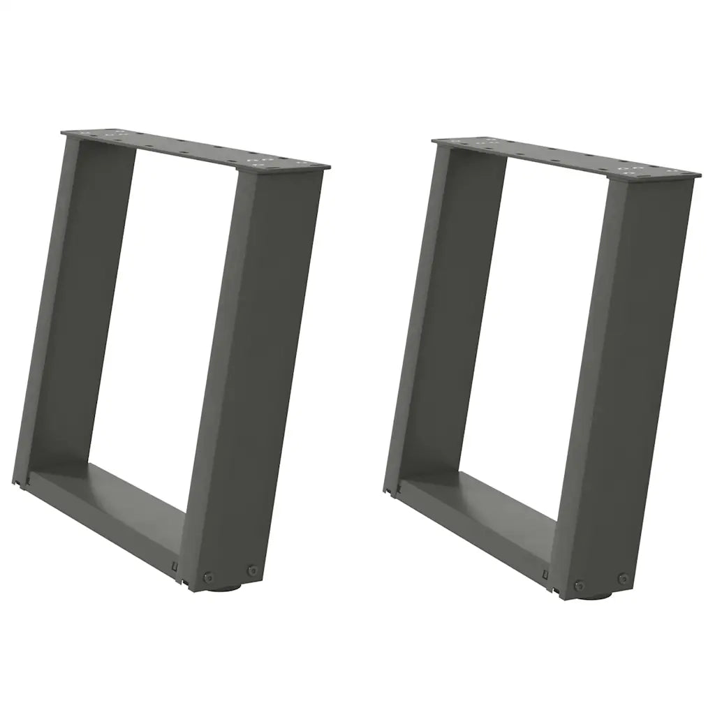 vidaXL Gambe per Tavolino da Caffè a Forma di U 2 pz Antracite 50x(42-43) cm Acciaio