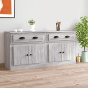 vidaXL Credenze 2 pz Grigio Sonoma in Legno Multistrato